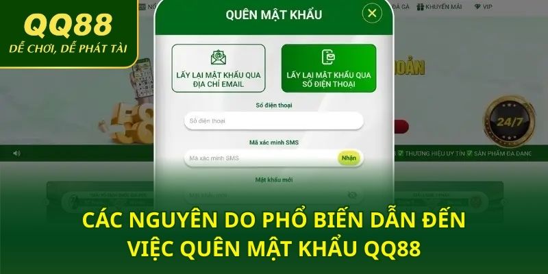 Các nguyên do phổ biến dẫn đến việc quên mật khẩu QQ88